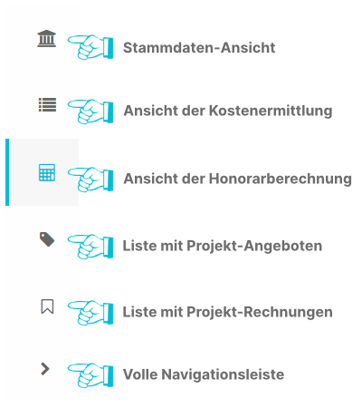 Verkürzte Navigationsleiste